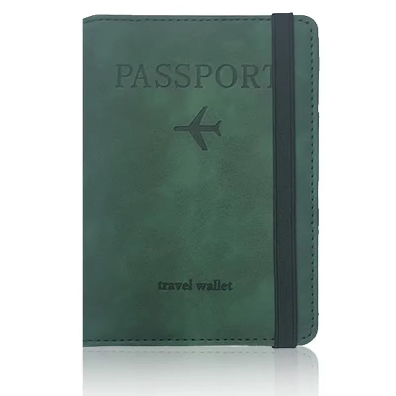 RFID Blocking Leather Card Case Passport Holder Cover Wallet Travel Accessories for Women Men