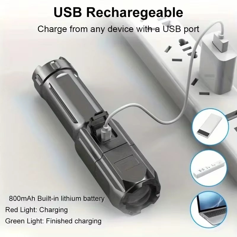 Powerful LED Flashlight Rechargeable USB 18650 Waterproof Zoom Fishing Hunting Camping 100,000 Lumens Tactical Flashlight LED FL