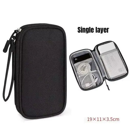 1Pc NEW Travel Organizer Bag Cable Storage Organizers Pouch Carry Case Portable Waterproof Double Layers Storage Bags Cable Cord