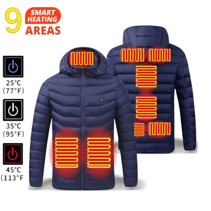 21 Areas Heated Jacket Men Warm Vest USB Self Heating Jacket Women Heated Coat Ski Camping Hiking Winter Cotton Clothes Washed