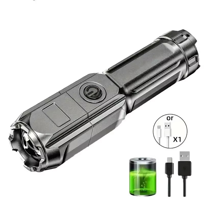 Powerful LED Flashlight Rechargeable USB 18650 Waterproof Zoom Fishing Hunting Camping 100,000 Lumens Tactical Flashlight LED FL