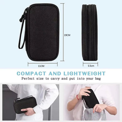 1Pc NEW Travel Organizer Bag Cable Storage Organizers Pouch Carry Case Portable Waterproof Double Layers Storage Bags Cable Cord