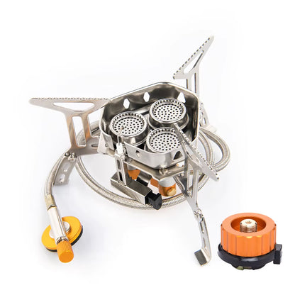 Camping Tourist Burner Big Power Gas Stove Cookware Portable Furnace Picnic Barbecue Tourism Supplies Outdoor Recreation